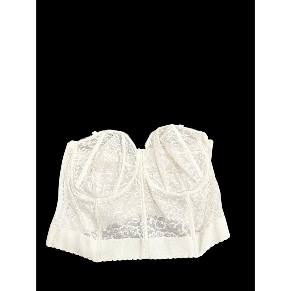 Goddess 689 White Lace‎ 48dd Underwire Long Line  Bra No Straps Preowned